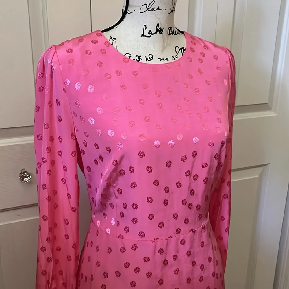 NWT J. Crew Pink Shift Dress Jacquard Floral in Size 10 - Picture 9 of 13